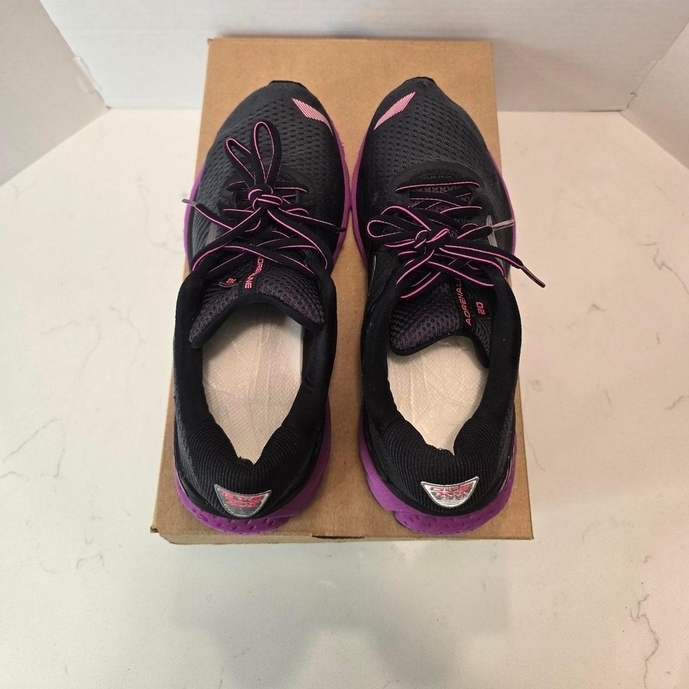 Brooks Adrenaline GTS 20 Black Purple Running Shoes Women- 9.5 - Picture 6 of 7